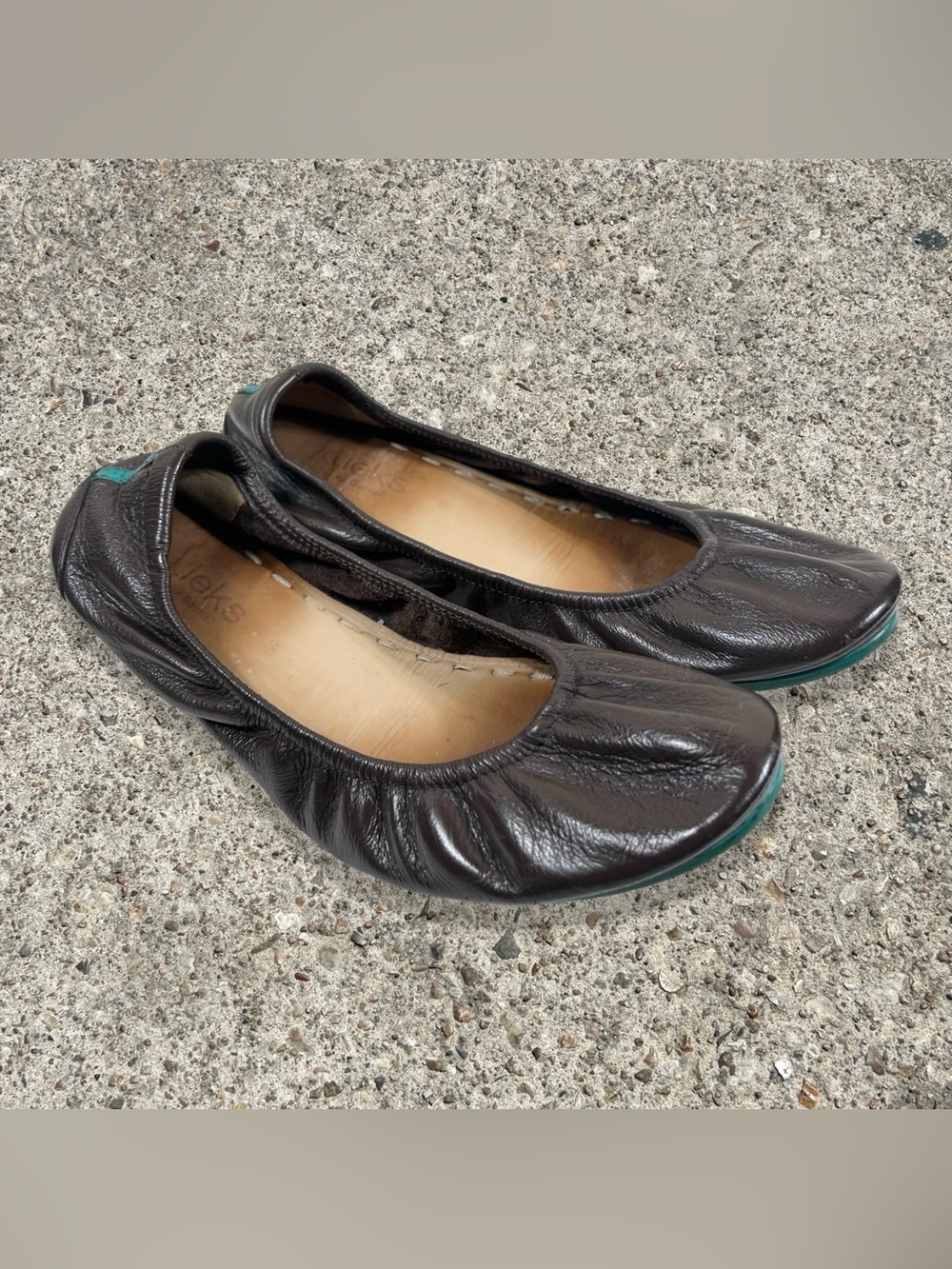 TIEKS BY GAVRIELI brown leather ballet flats